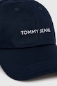 Tommy Jeans șapcă de baseball din bumbac AW0AW15845 bleumarin SS24