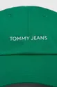 Βαμβακερό καπέλο του μπέιζμπολ Tommy Jeans πράσινο