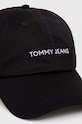 Bavlněná baseballová čepice Tommy Jeans AW0AW15845 černá SS24