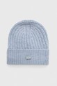 Čepice z vlněné směsi Tommy Jeans s příměsí vlny modrá AW0AW15846