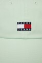 Бавовняна бейсболка Tommy Jeans AW0AW15848 зелений AW24