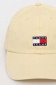 Tommy Jeans czapka z daszkiem bawełniana AW0AW15848 żółty AW24