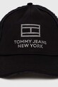 Tommy Jeans czapka z daszkiem bawełniana AW0AW15851 czarny SS24