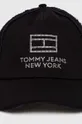 Bombažna bejzbolska kapa Tommy Jeans črna
