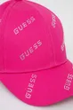 Хлопковая кепка Guess розовый