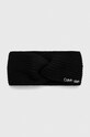 Calvin Klein opaska z domieszką wełny z domieszką wełny czarny K60K611400