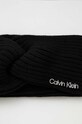 Calvin Klein opaska z domieszką wełny K60K611400 czarny SS24