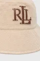 Bombažni klobuk Lauren Ralph Lauren bež