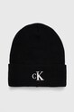 Vlněná čepice Calvin Klein Jeans vlna černá K60K611542