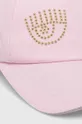 Chiara Ferragni czapka z daszkiem bawełniana EYE STAR różowy