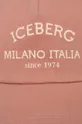 Iceberg berretto da baseball in cotone rosa