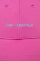 Βαμβακερό καπέλο του μπέιζμπολ Karl Lagerfeld ροζ