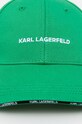 Бавовняна бейсболка Karl Lagerfeld 240W3408 зелений SS24