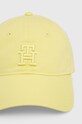 Bavlněná baseballová čepice Tommy Hilfiger AW0AW16170 žlutá SS24