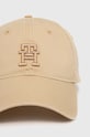 Tommy Hilfiger czapka z daszkiem bawełniana AW0AW16170 beżowy SS24
