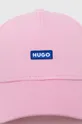 Бавовняна бейсболка Hugo Blue рожевий