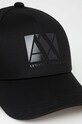 Armani Exchange czapka z daszkiem bawełniana 944200.4R100 czarny SS24