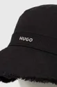 Bavlnený klobúk HUGO čierna