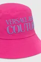 Βαμβακερό καπέλο Versace Jeans Couture ροζ