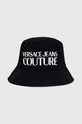 Versace Jeans Couture palarie din bumbac bumbac negru 76HAZK04.ZG268