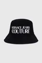 czarny Versace Jeans Couture kapelusz bawełniany Damski
