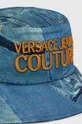 Bombažni klobuk Versace Jeans Couture modra