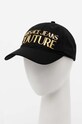 Versace Jeans Couture czapka z daszkiem bawełniana aplikacja czarny 76HAZK32.ZG207