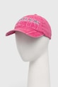 Versace Jeans Couture czapka z daszkiem bawełniana aplikacja różowy 76HAZK37.ZG274