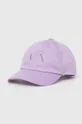 fioletowy Armani Exchange czapka z daszkiem bawełniana Damski
