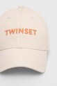 Twinset czapka z daszkiem bawełniana 241TO5150 beżowy SS24