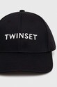 Twinset czapka z daszkiem bawełniana 241TO5150 czarny SS24