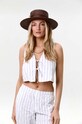 Шляпа LE SH KA headwear Gold Canotier шерсть бежевый GoldCanotier