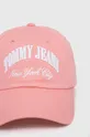 Pamučna kapa sa šiltom Tommy Jeans roza