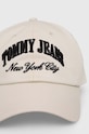 Bavlněná baseballová čepice Tommy Jeans AW0AW15959 béžová SS24