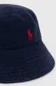 Λινό καπέλο Polo Ralph Lauren σκούρο μπλε