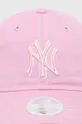 Памучна шапка с козирка New Era 9Forty New York Yankees розов