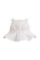 Dziewczynka Liewood kapelusz bawełniany dziecięcy Amelia Seersucker Sun Hat With Ears LW18742 fioletowy