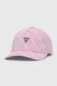 Otroška bombažna bejzbolska kapa Guess roza