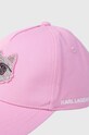 Lány Karl Lagerfeld gyerek pamut baseball sapka Z30165. rózsaszín