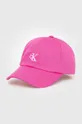 ροζ Παιδικό βαμβακερό καπέλο μπέιζμπολ Calvin Klein Jeans Για κορίτσια