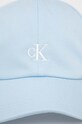 Дитяча бавовняна кепка Calvin Klein Jeans IU0IU00150.PPYH блакитний SS24