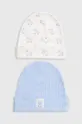niebieski United Colors of Benetton czapka bawełniana dziecięca 2-pack Dziewczęcy