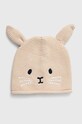 United Colors of Benetton czapka bawełniana dziecięca aplikacja beżowy 6V22AA00D.G.W.Sea.PPYH