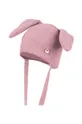 Jamiks czapka bawełniana dziecięca PILVI różowy