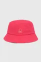 roza Otroški bombažni klobuk United Colors of Benetton Dekliški