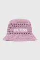 roza Otroški bombažni klobuk Guess Dekliški