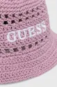Otroški bombažni klobuk Guess roza