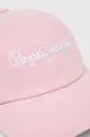 Παιδικό βαμβακερό καπέλο μπέιζμπολ Pepe Jeans ONI ροζ