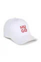 λευκό Παιδικό βαμβακερό καπέλο μπέιζμπολ HUGO Παιδικά