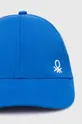United Colors of Benetton czapka z daszkiem bawełniana dziecięca niebieski